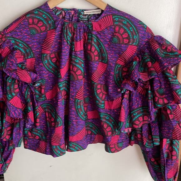 Ulla Johnson Tulia Printed Cotton Top In Purple - Picture 8 of 16